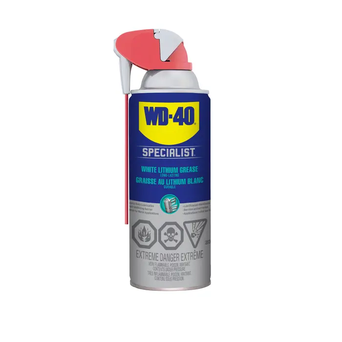 WD-40 White Lithium Grease Spray (283g) – Smart Straw Formula