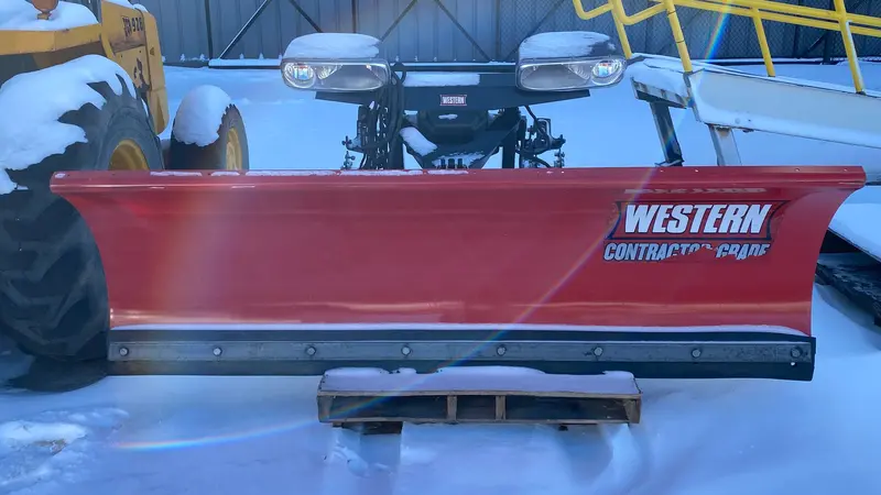 Western Pro Plus Red Snow Plow – Heavy-Duty Model with Integrated Light