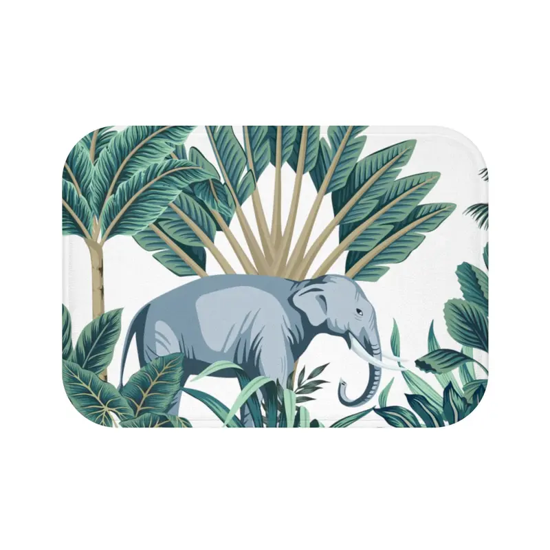 Wildlife-Inspired Auspicious Elephant Bath Mat for Spa-Like Bathrooms