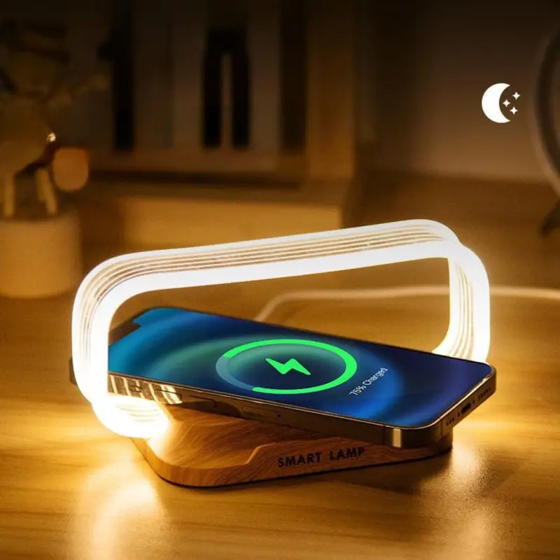 Wireless Charging Station with Adjustable LED Night Light