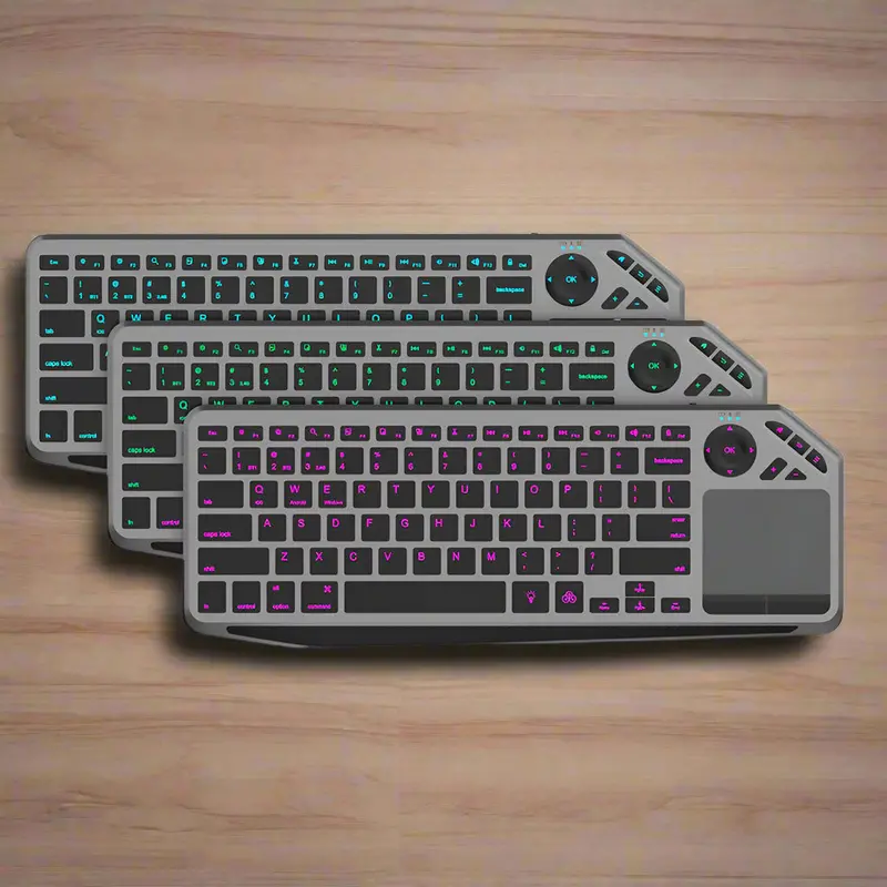 Wireless Smart Keyboard with Integrated Touchpad and Media Controls