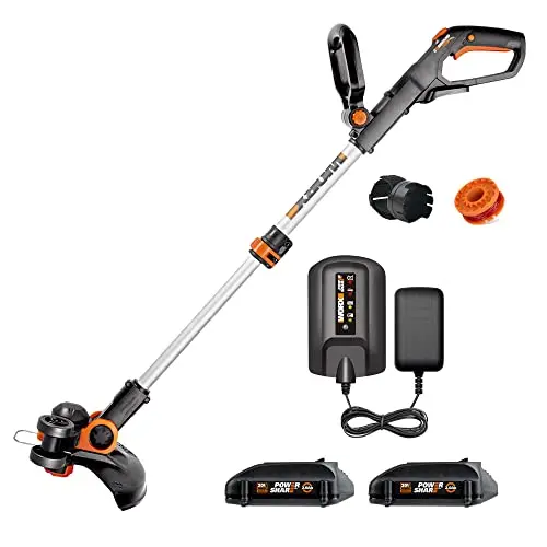 Worx WG163 GT 3.0 20V PowerShare Cordless String Trimmer & Edger – 12-Inch, Includes Battery & Charger