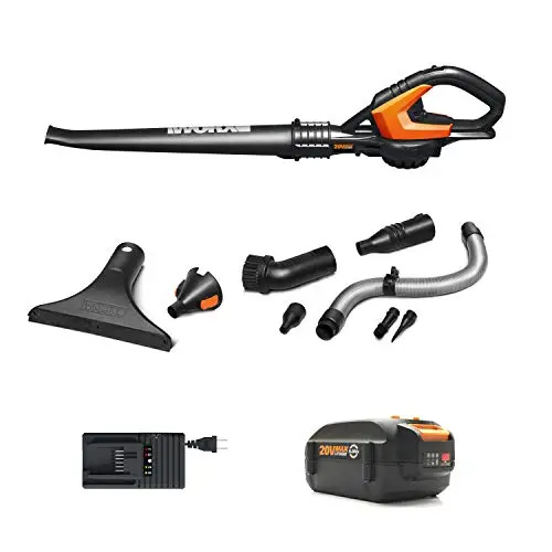 WORX WG545.4 AIR Cordless Leaf Blower – 20V PowerShare 4.0Ah High-Torque Sweeper for Quick Yard Cleanup