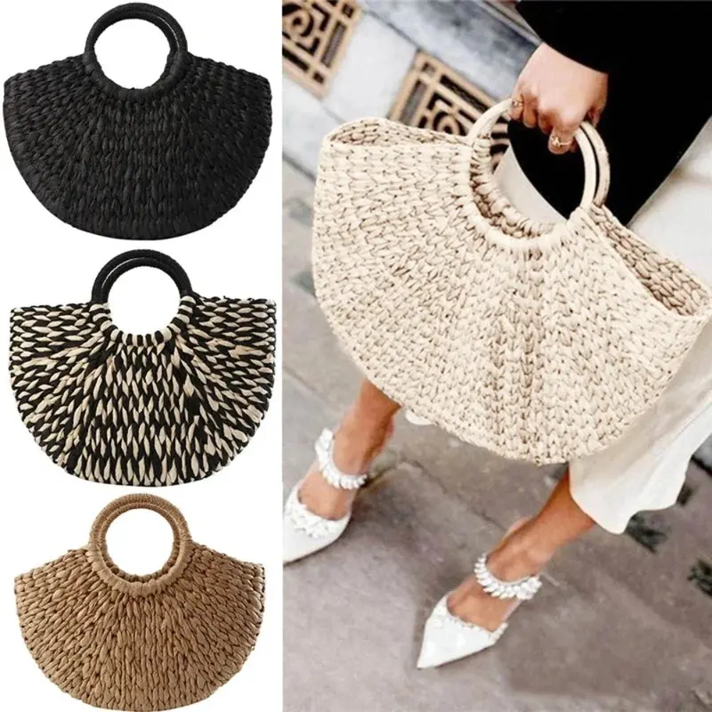 Woven Rattan Summer Tote Bag for Women