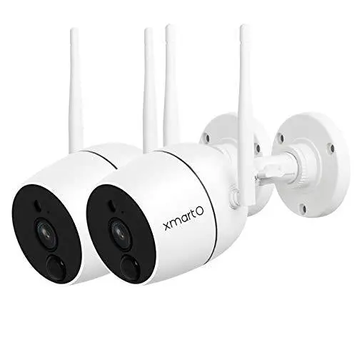 xmartO 1080P Wireless Security Camera Kit – Dual IP65 Weatherproof Bullet Cameras with Night Vision, Two-Way Audio & PIR Motion Detection
