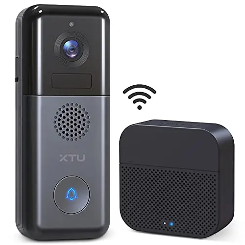 XTU 2K Wireless Video Doorbell – WiFi Chime Camera with Motion Detection, Two-Way Audio & Local/Cloud Storage