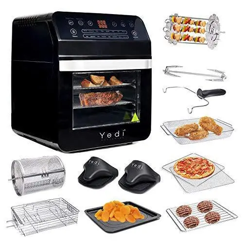 Yedi Total Package Air Fryer Oven XL – 12.7-Quart Smart Countertop Cooker with Deluxe Accessories, Auto Shut-Off, and BPA-Free Interior