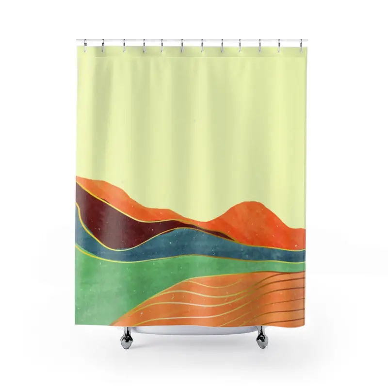 Yellow Toscana Landscape Shower Curtain