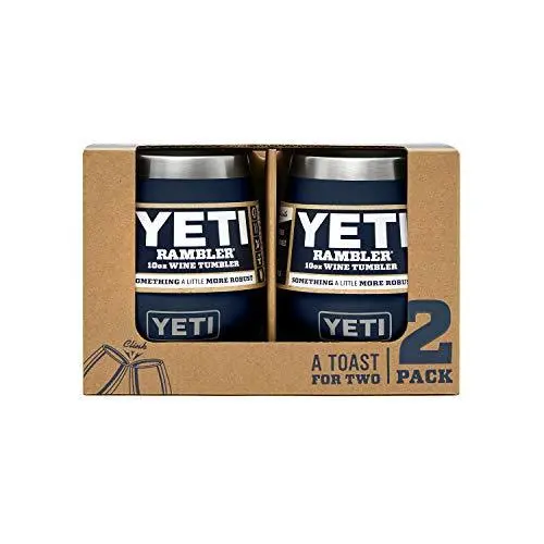 YETI Rambler 10 oz Vacuum-Insulated Stainless Steel Wine Tumbler – 2-Pack in Navy