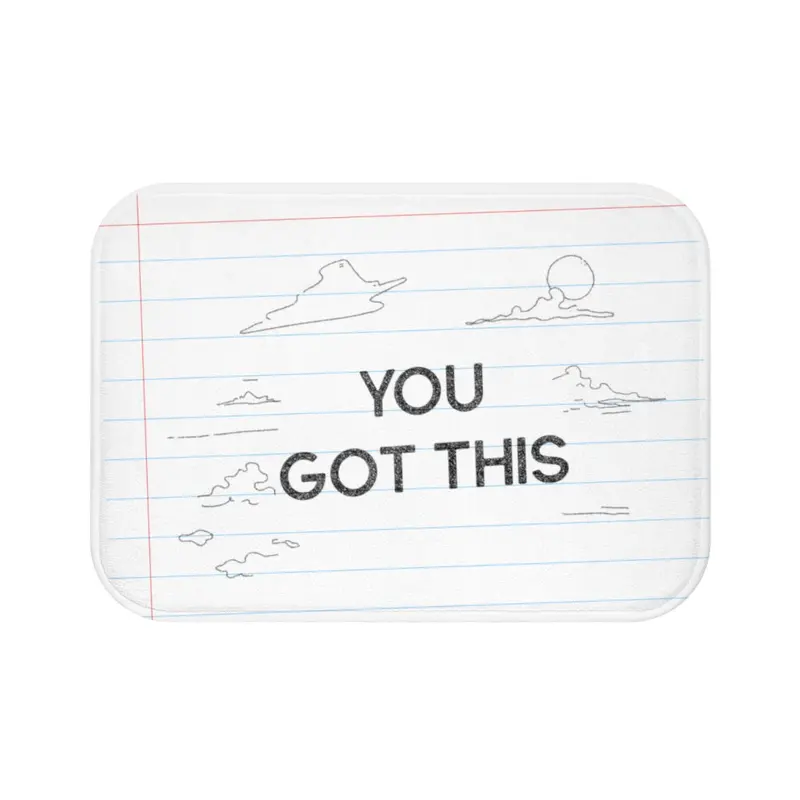 ‘You Got This’ Hand-Drawn Pencil-Style Bath Mat