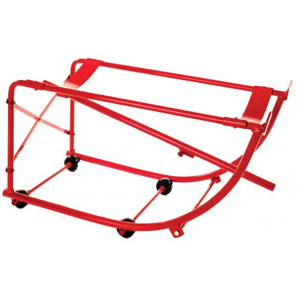 ZE135 Manual Tilting Drum Cradle – 600 lb Capacity with Axle & Wheels