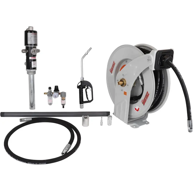 ZE1700K-16-400 3:1 Eco Series 16-Gallon Grease Pump Kit with Reel and Nozzle
