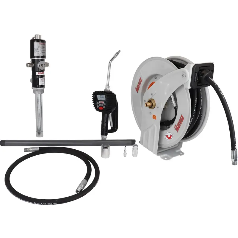 ZE1700K-16-500 3:1 Eco Series 16-Gallon Grease Pump Kit with Reel and Preset Meter