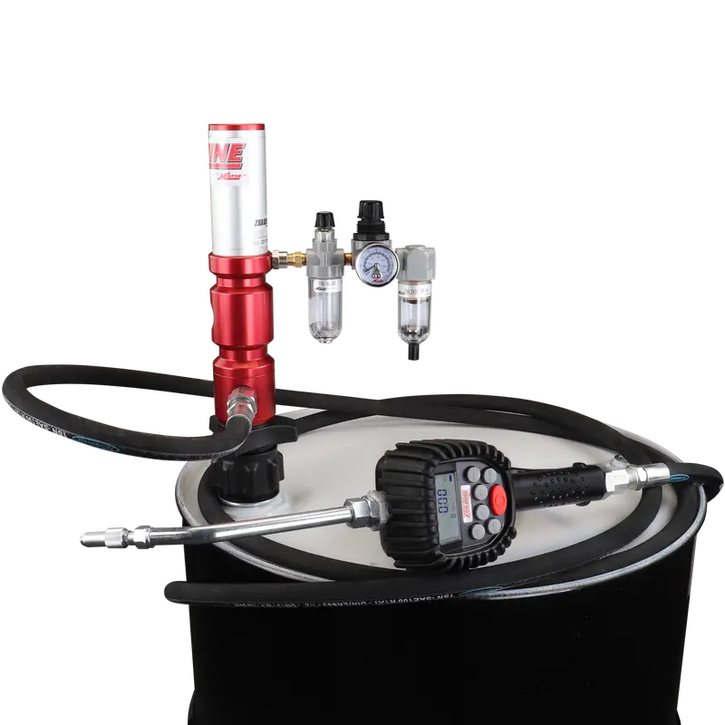 ZE1700PK-55-300 – 3:1 Premium Pneumatic Drum Pump Kit for 55-Gallon Drums with Hose and Preset Meter