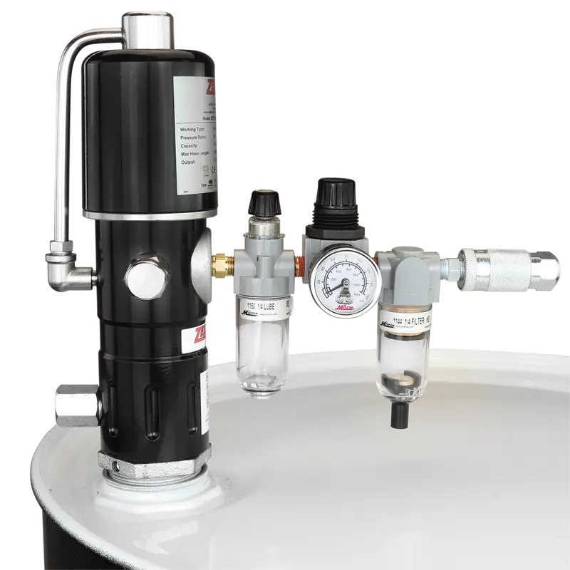 ZE1730K 5:1 Stub-Style Standard-Flow Pneumatic Piston Pump with Integrated FRL