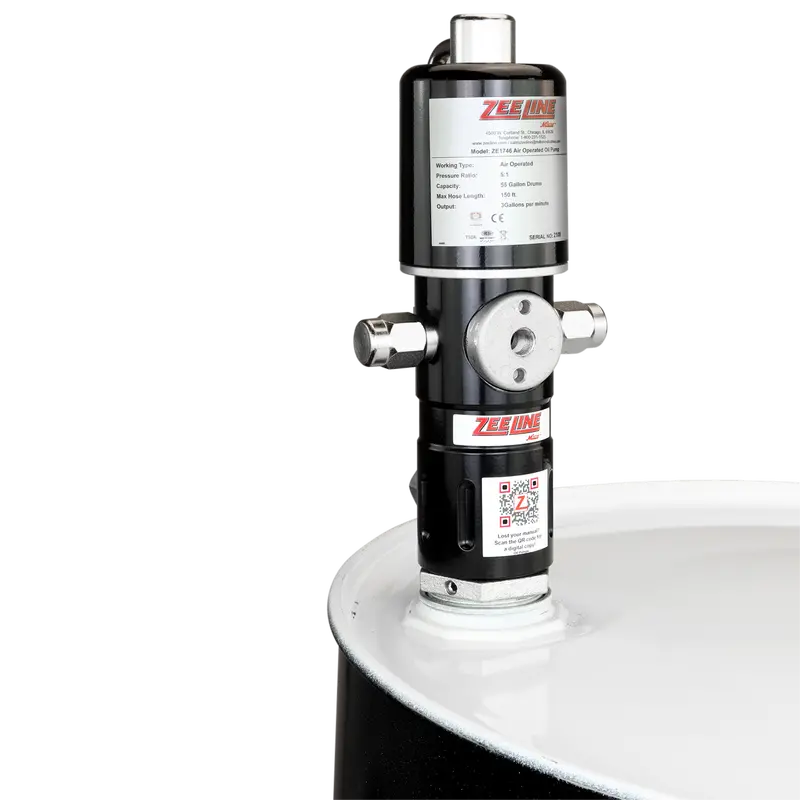 ZE1746 5:1 Pneumatic Piston Pump for 55-Gallon Drums (FRL Not Included)