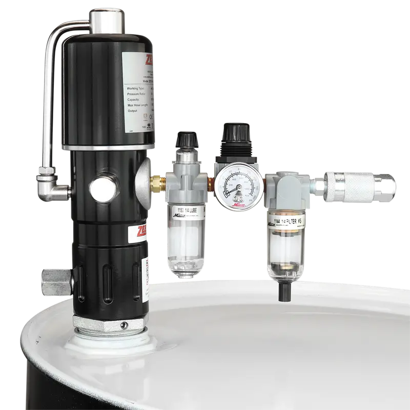 ZE1746K 5:1 Pneumatic Drum Pump for 55-Gallon Drums with Integrated FRL Unit