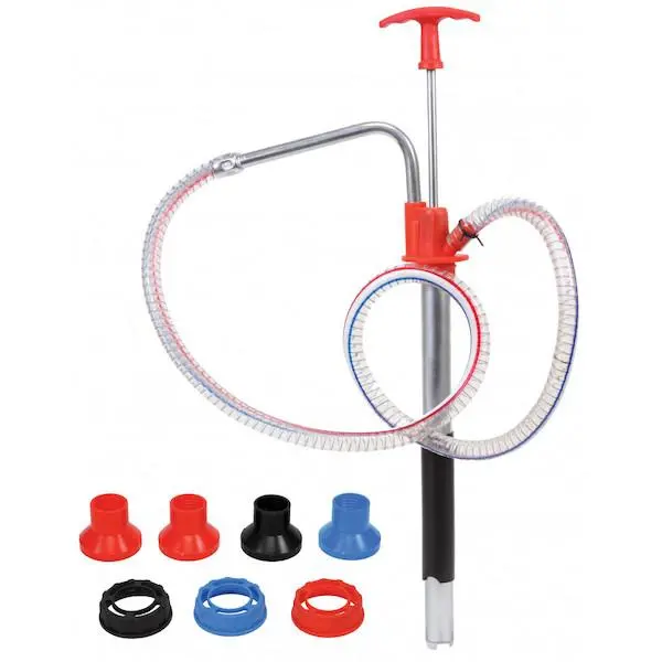 ZE353 All-in-One Hand Pump Kit – Includes Pail Adapters, Hose, and Nozzle