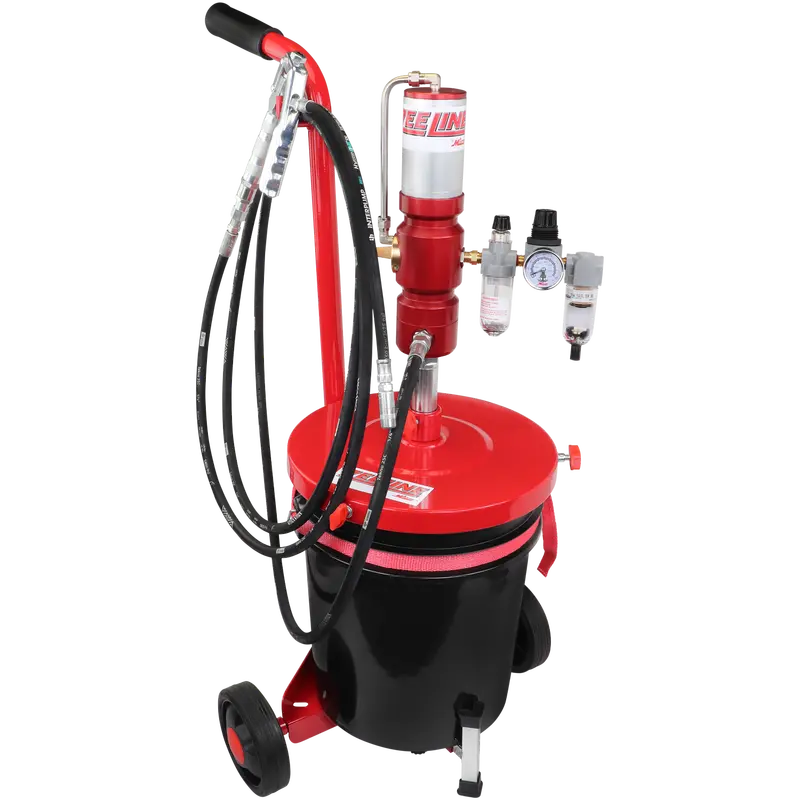 ZE3574PKC – 60:1 Premium Grease Pump Kit for 25–50-Lb. Pails with Wheeled Cart