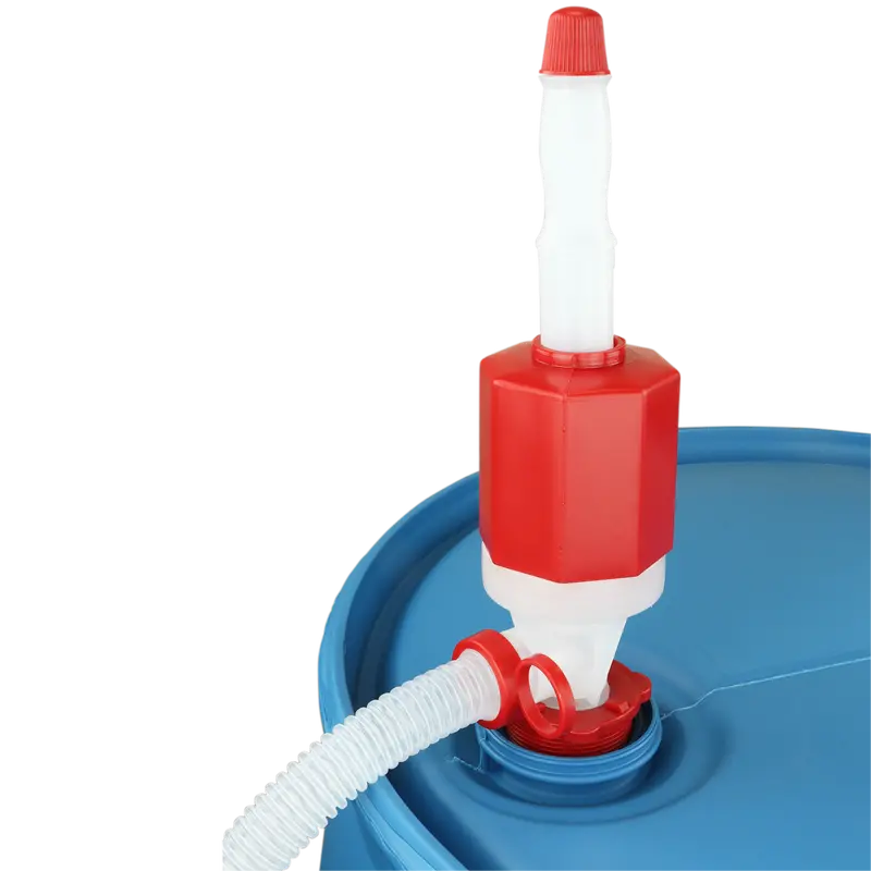 ZE369W – Industrial Siphon Drum Pump (7 GPM) with Hose – Chemical-Resistant PE/PP