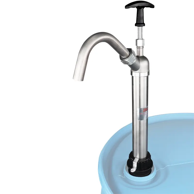 ZE387 Stainless Steel Drum Lift Pump – Compatible with 15–55 Gallon Drums, PTFE-Sealed