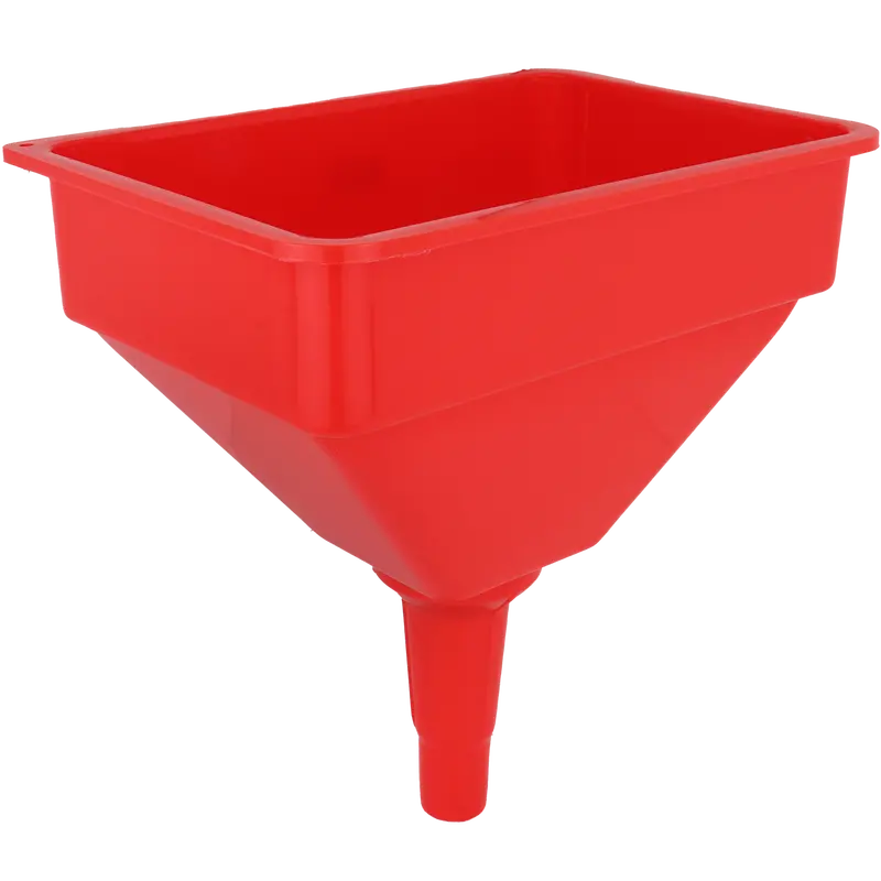 ZE764 10″ × 7″ Polyethylene Funnel with Built-In Straining Screen