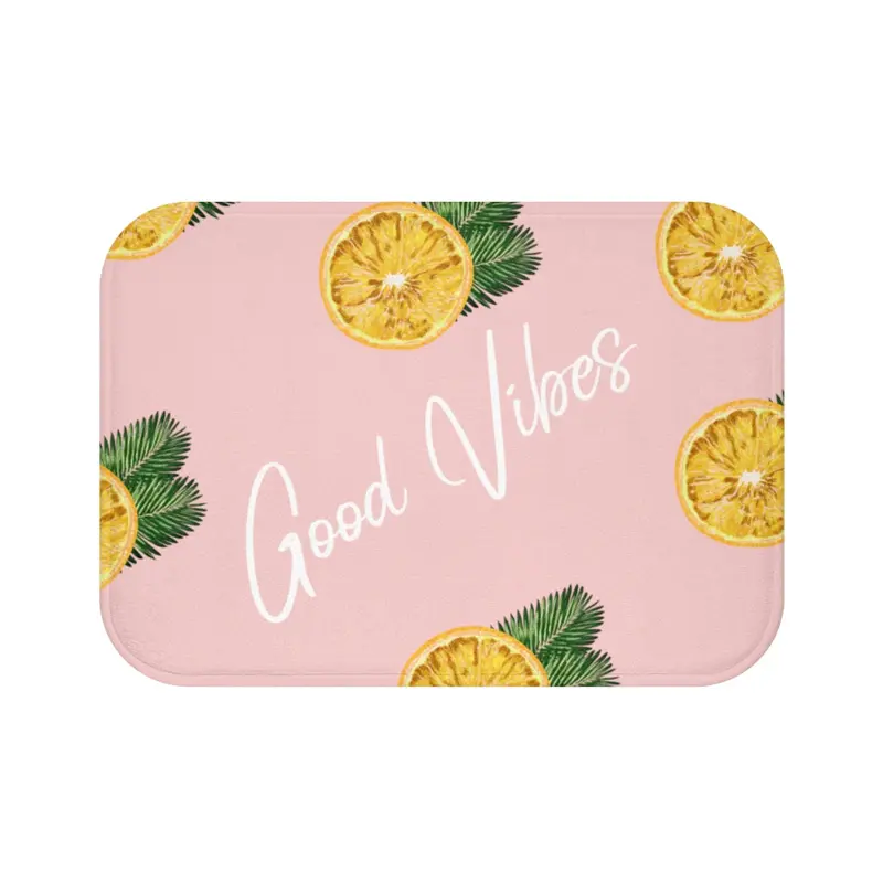 Zesty Lemon ‘Good Vibes Only’ Bath Rug
