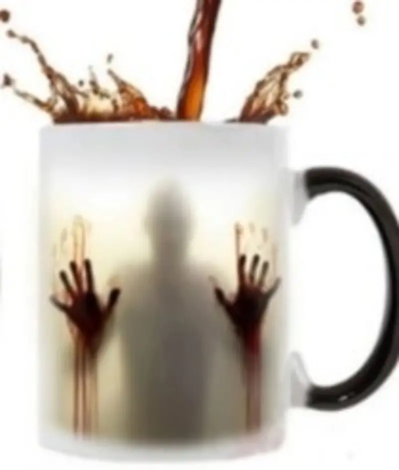 Zombie-Themed Heat-Reactive Ceramic Mug – Image Transformation Effect