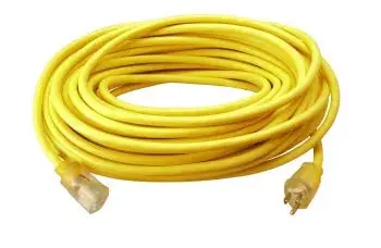 12/3 Sjtw Lighted Extension Cord – Yellow Jacket, Outdoor-Rated, Led Illuminated Plug 1