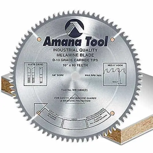 Amana Melamine-Specific Circular Saw Blade – 10" X 80T, Hi-Atb (Msb1080) 1