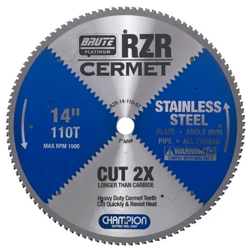 Champion Rzr-14-110-St 14" Cermet-Tipped Saw Blade 1