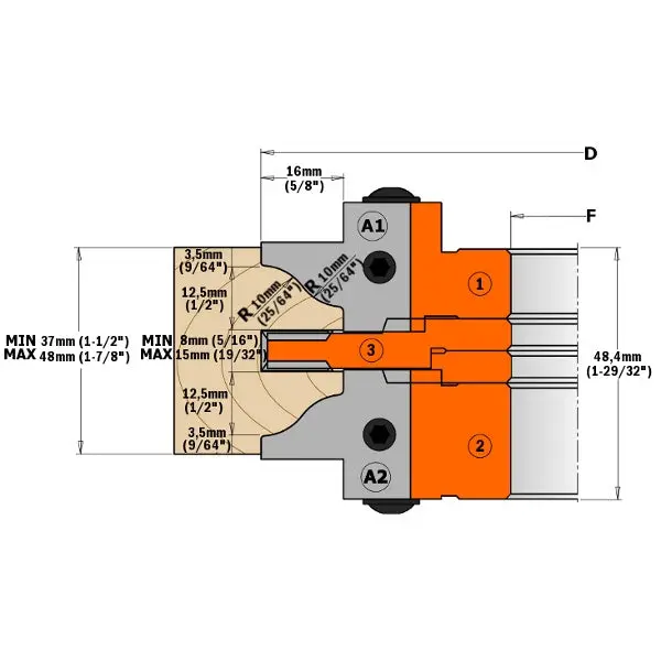 Cmt 695.015.C1 Replacement Knife Pair For Cutter Head Assemblies 1