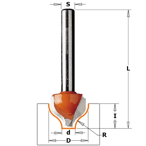 Cmt 865.504.11 Decorative Beading Router Bit – 1" Diameter, 1/2" Shank 1