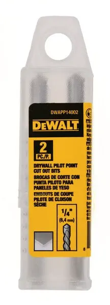 Dewalt Drywall Pilot-Point Cut-Out Bit – 1/4" Shank, 2-Pack 1