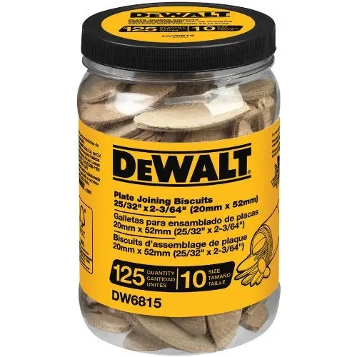 Dewalt Dw6815 Wooden Biscuit Joinery Kit – Size 10 Tube Pack 1