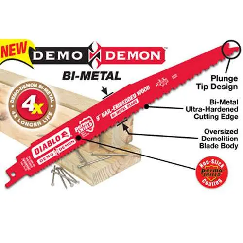 Diablo 9-Inch Bi-Metal Reciprocating Saw Blade – 4–6 Tpi For Nail-Embedded Wood 1