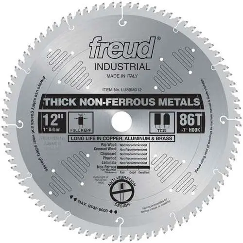 Freud 12-Inch Aluminum-Cutting Blade For Thick Stock Metal 1