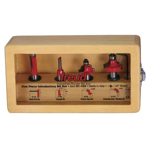 Freud Tools 5-Piece Router Bit Starter Set – 1/2-Inch Shank Collection 1