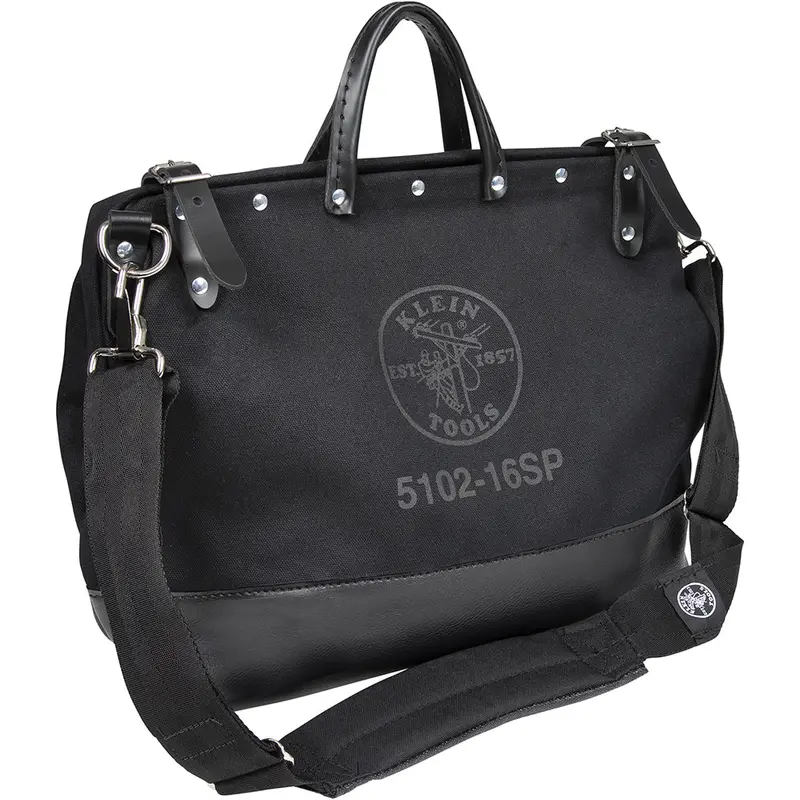 Klein Deluxe 16-Inch Black Canvas Tool Bag With 13 Organized Pockets 1