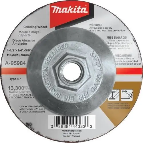 Makita A-95984 Inox Grinding Wheel – 4-1/2" X 5/8"-11 X 1/4" 1