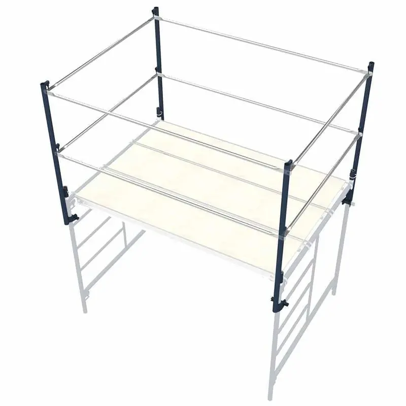 Metaltech Scaffold Tower Rail System — 7 Ft. X 5 Ft. Modular Aluminum Frame With Guardrails 1