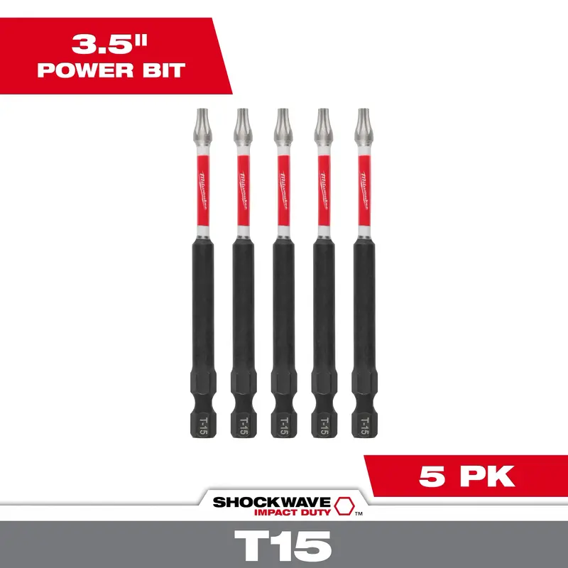 Milwaukee Shockwave Impact Driver Bit Set – T15, 3.5", 6-Piece 1