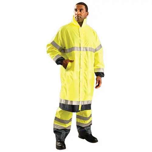 Occunomix Lux-Tjre Class 3 Breathable Hi-Vis Safety Coat – 48" Length 1