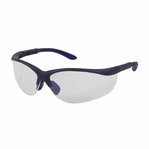 Pip Hi-Voltage Ac Safety Eyewear – Clear Anti-Fog/Anti-Scratch Polycarbonate, Semi-Rimless Blue Frame (12-Pack) 1